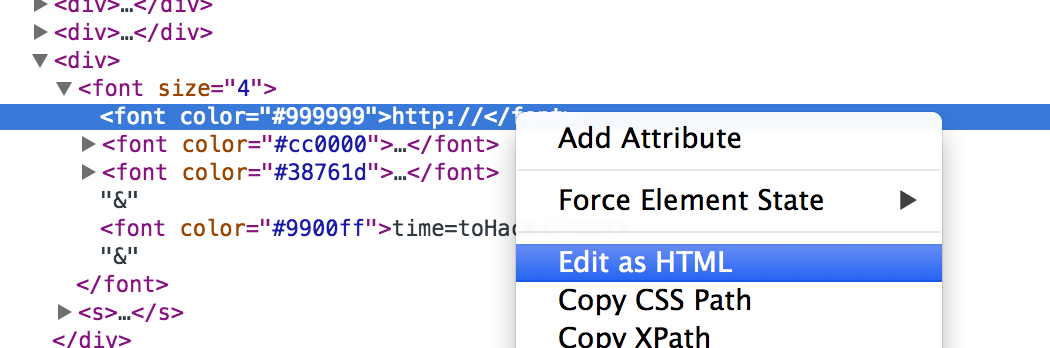 Edit as html option